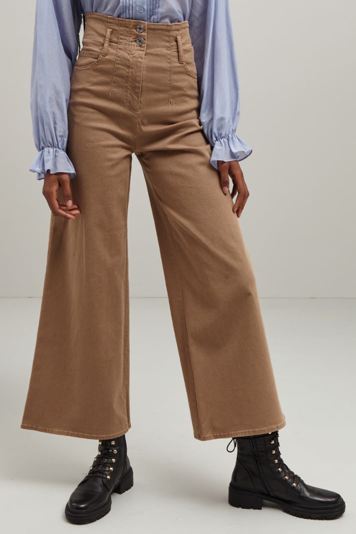 Pantaloni a gamba larga  - CUOIO - Fashion Market - 2