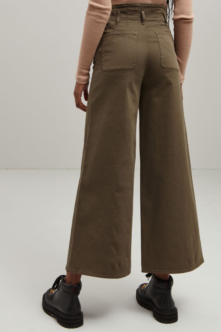Pantaloni a gamba larga  - VERDE KAKI - Fashion Market - 4