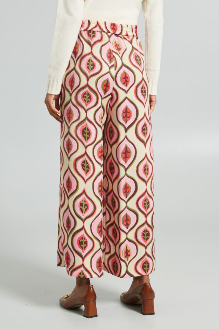 Pantaloni cropped in enver satin -  ROSA GIALLO VERDE - Fashion Market - 4