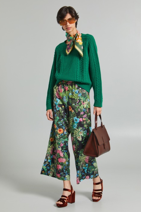 Pantaloni cropped in enver satin - Fashion Market