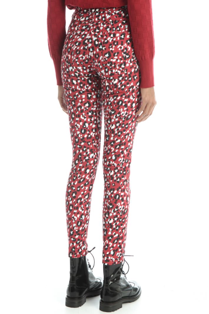 Pantaloni skinny in drill  - ROSSO - Fashion Market - 4