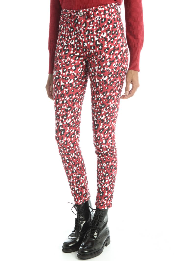 Pantaloni skinny in drill  - ROSSO - Fashion Market - 2