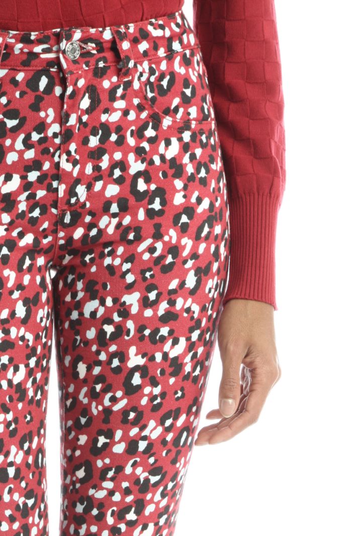Pantaloni skinny in drill  - ROSSO - Fashion Market - 3