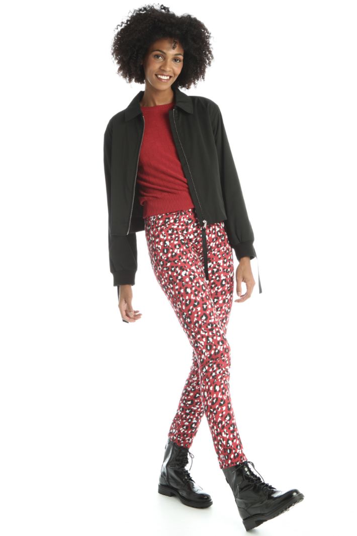 Pantaloni skinny in drill  - ROSSO - Fashion Market