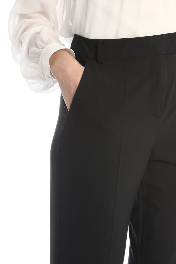 Pantaloni in tela di lana - NERO - Fashion Market - 3