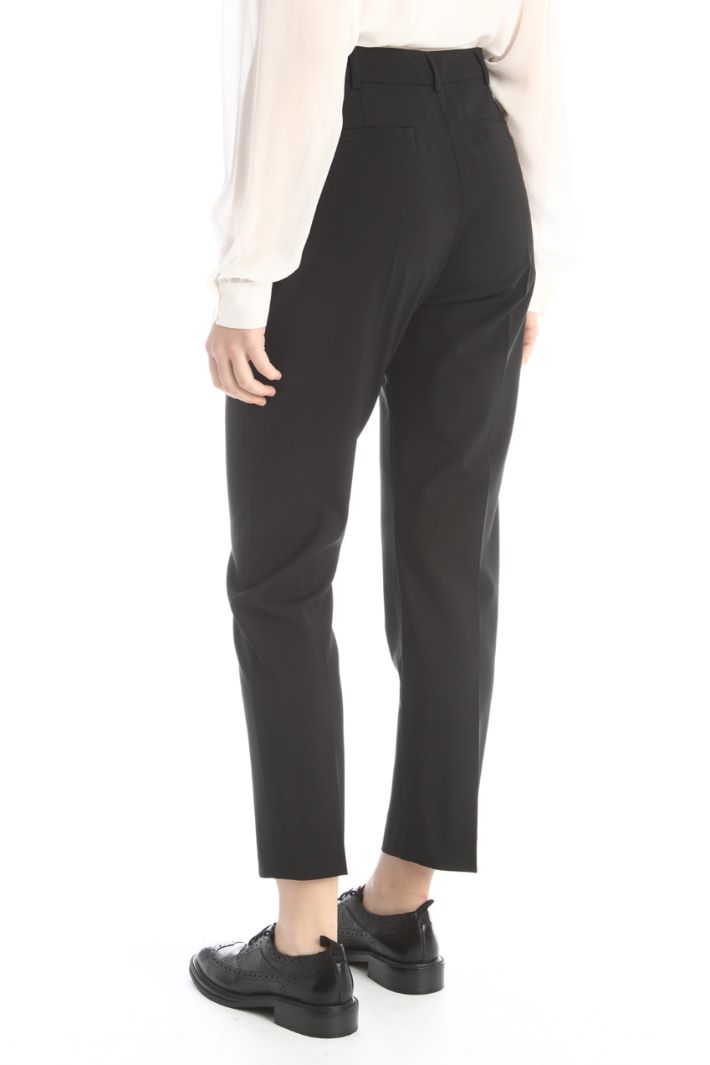 Pantaloni in tela di lana - NERO - Fashion Market - 2
