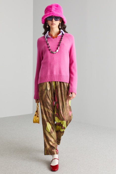 Pantaloni in crépe laminato - Fashion Market