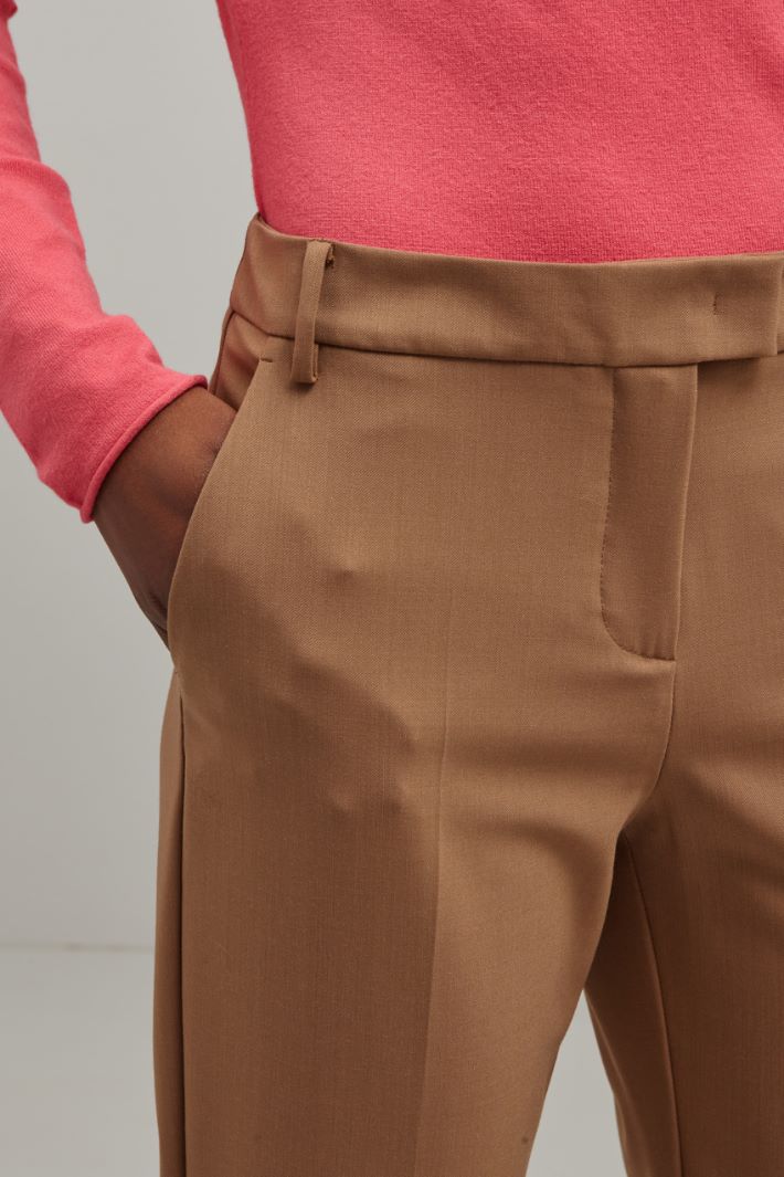 Pantaloni in lana  - CAMMELLO - Fashion Market - 3