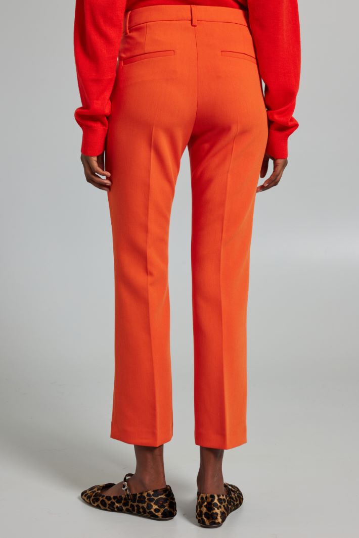Pantaloni flare in doppia tela - ARANCIONE ZUCCA - Fashion Market - 4