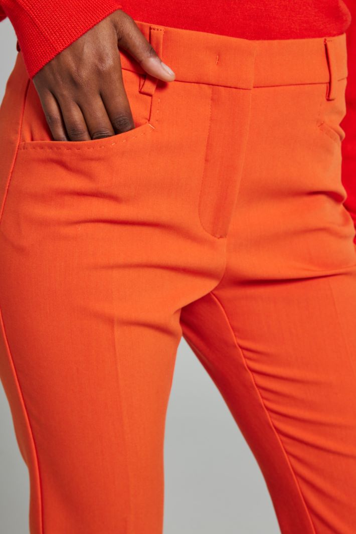 Pantaloni flare in doppia tela - ARANCIONE ZUCCA - Fashion Market - 3