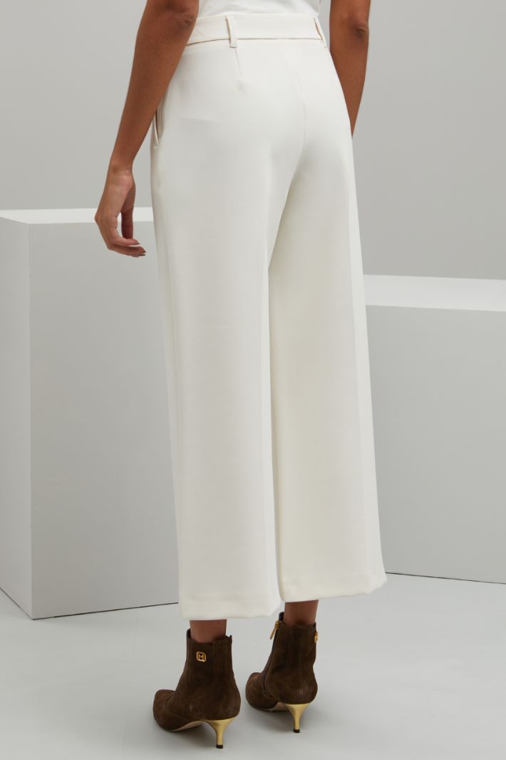 Pantaloni dritti in viscosa - BIANCO PANNA - Fashion Market - 3