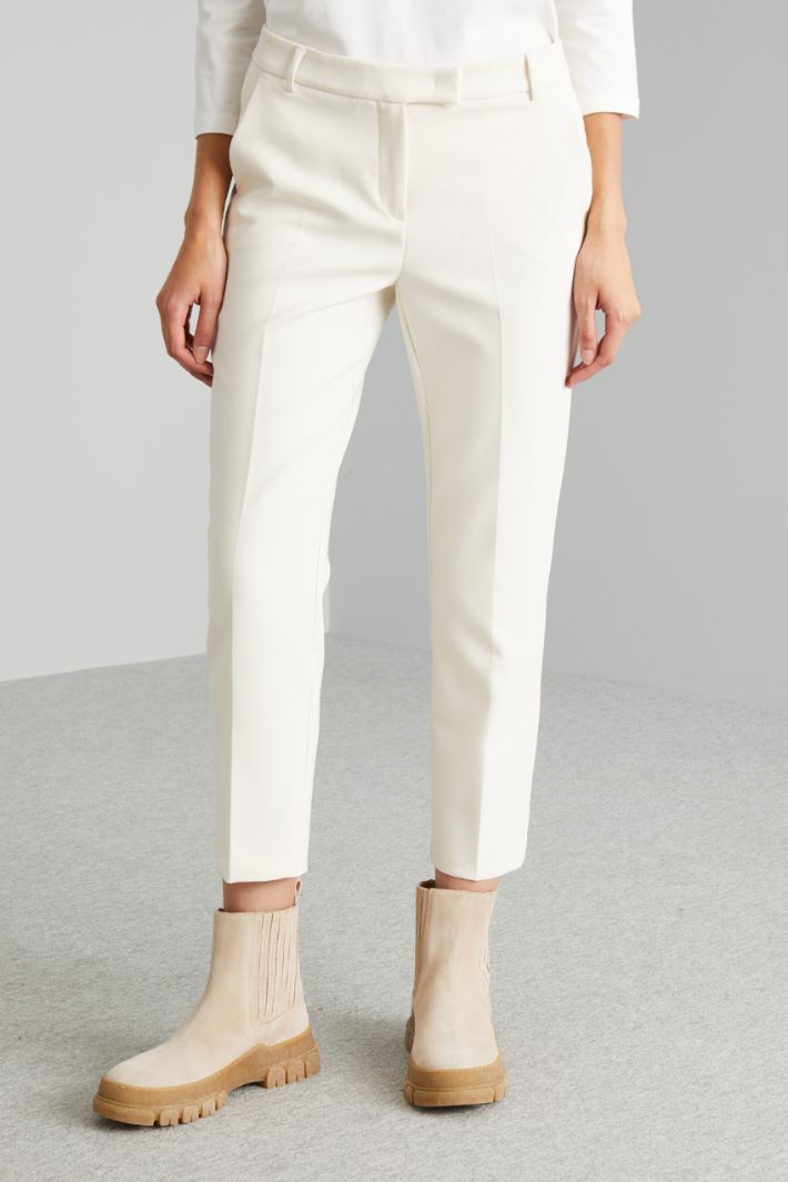 Pantaloni a sigaretta in tela - LATTE - Fashion Market - 4