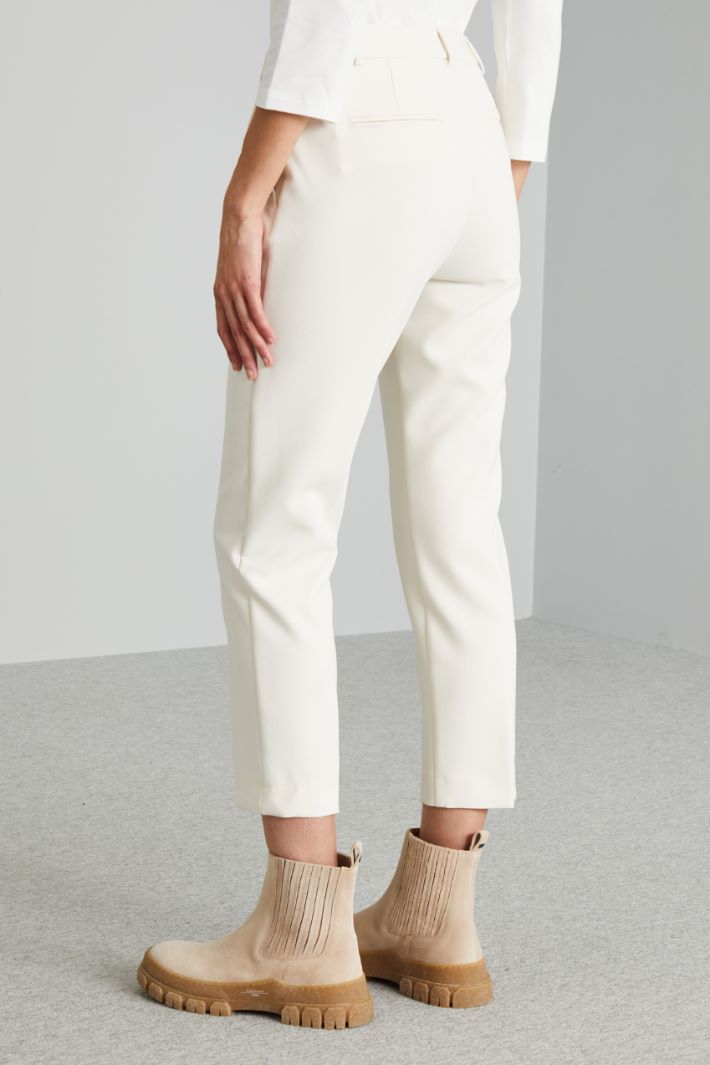 Pantaloni a sigaretta in tela - LATTE - Fashion Market - 2