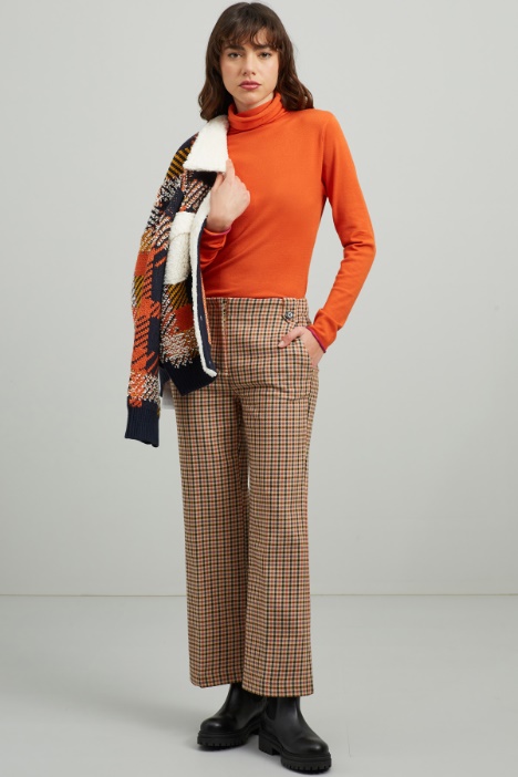 Pantaloni in cotone tinto filo - Fashion Market