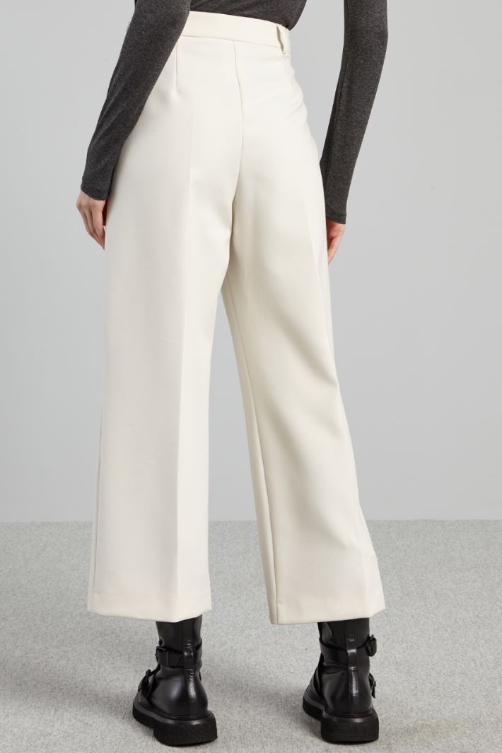 Pantaloni in doppia tela - BIANCO PANNA - Fashion Market - 3