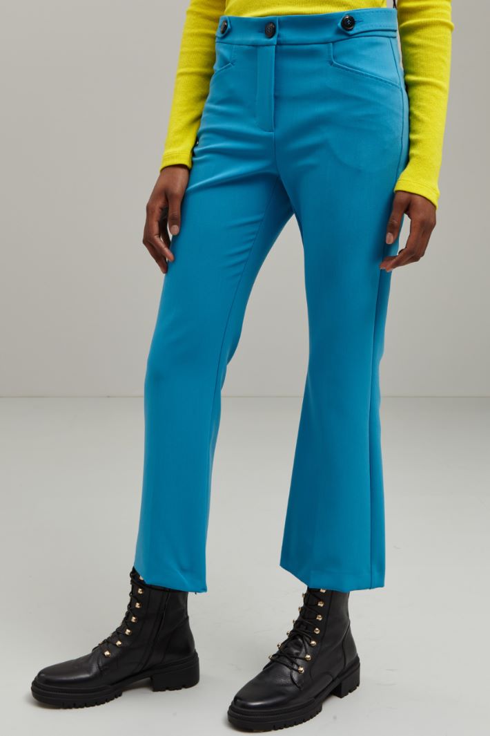 Pantaloni in viscosa  - AZZURRO - Fashion Market - 2