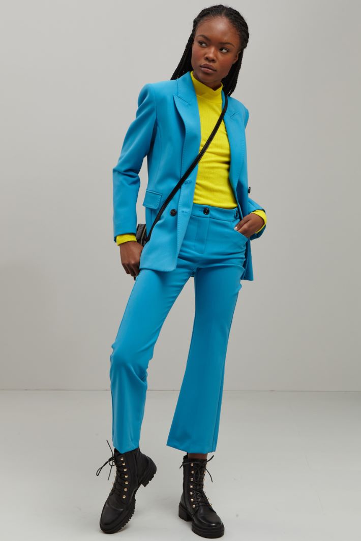 Pantaloni in viscosa  - AZZURRO - Fashion Market