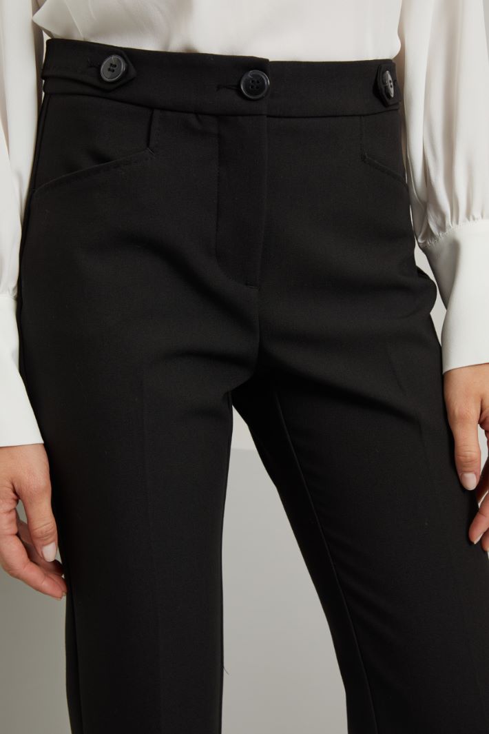 Pantaloni in viscosa  - NERO - Fashion Market - 3
