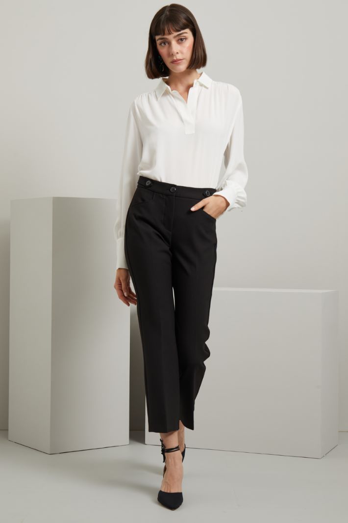 Pantaloni in viscosa  - NERO - Fashion Market