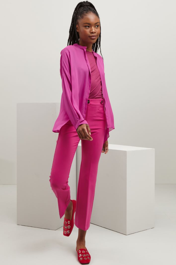 Pantaloni in viscosa  - CICLAMINO - Fashion Market