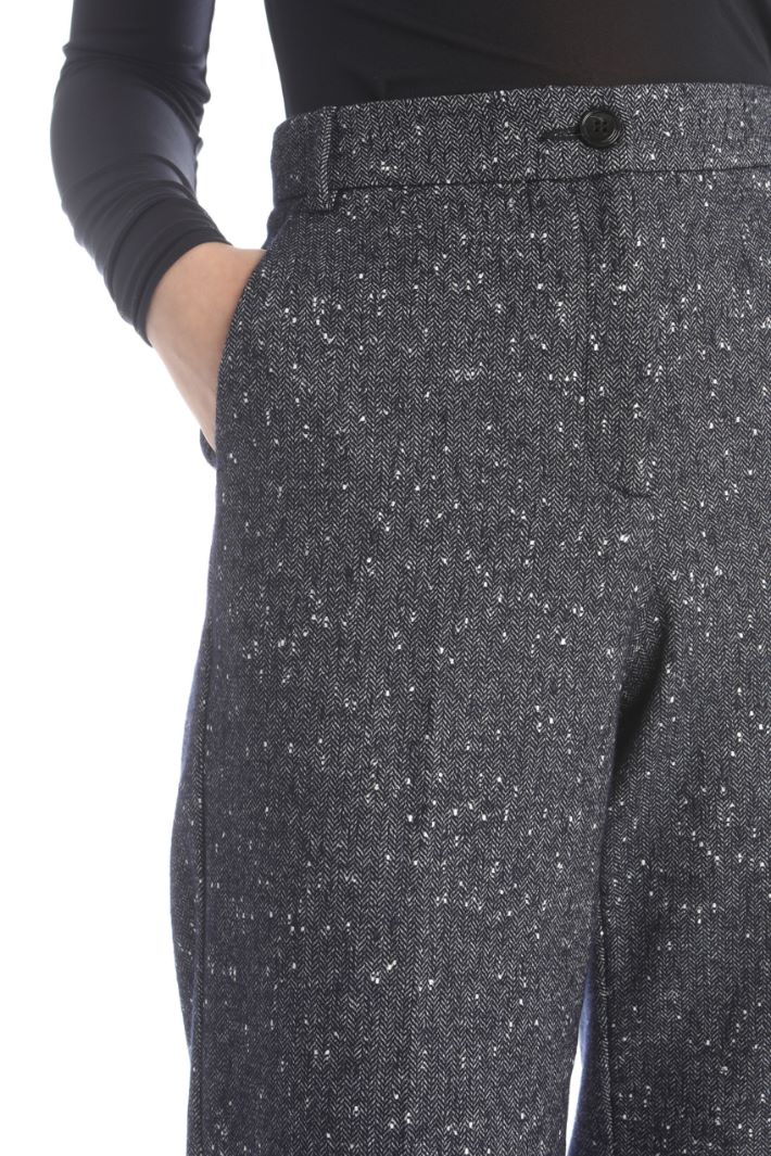 Pantaloni in cotone e lana - ANTRACITE - Fashion Market - 3