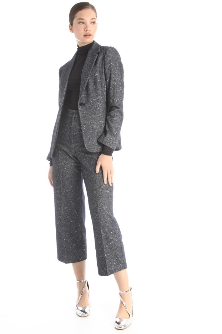 Pantaloni in cotone e lana - ANTRACITE - Fashion Market