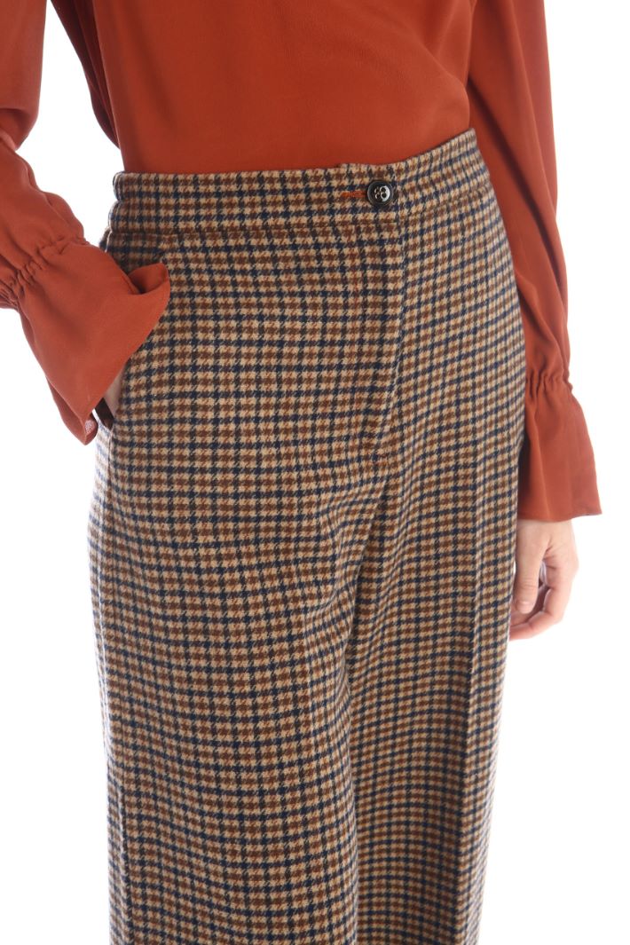 Pantaloni ampi di flanella - CAMMELLO NERO - Fashion Market - 3