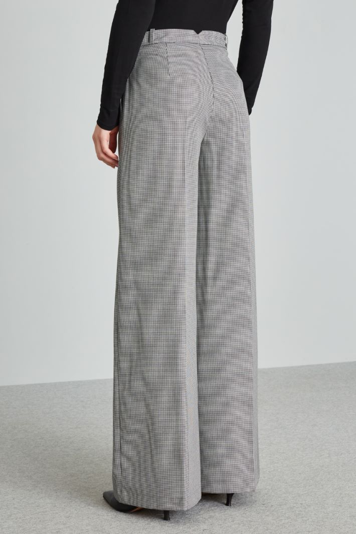 Pantaloni ampi con pinces - NERO BIANCO - Fashion Market - 4