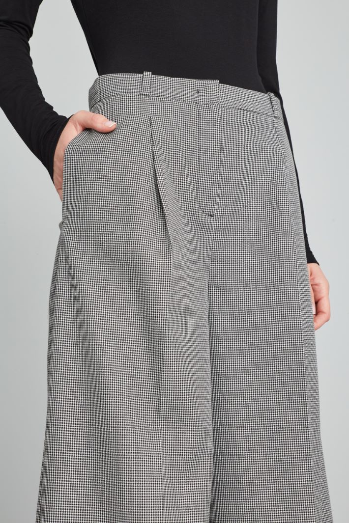 Pantaloni ampi con pinces - NERO BIANCO - Fashion Market - 3
