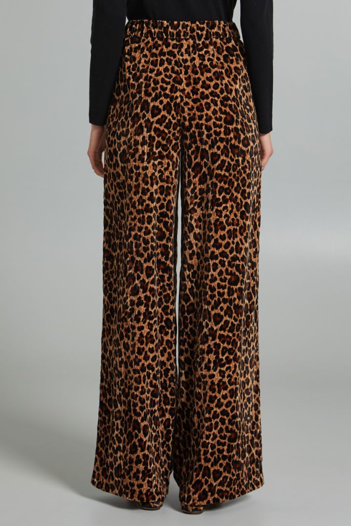 Pantaloni morbidi in velluto - MARRONE NERO BEIGE - Fashion Market - 4