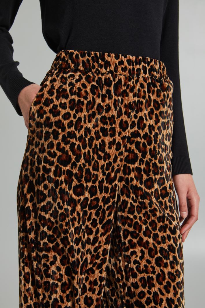 Pantaloni morbidi in velluto - MARRONE NERO BEIGE - Fashion Market - 3