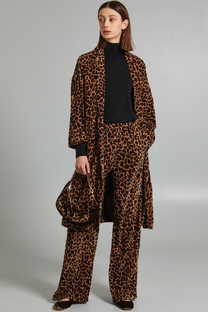 Pantaloni morbidi in velluto - MARRONE NERO BEIGE - Fashion Market