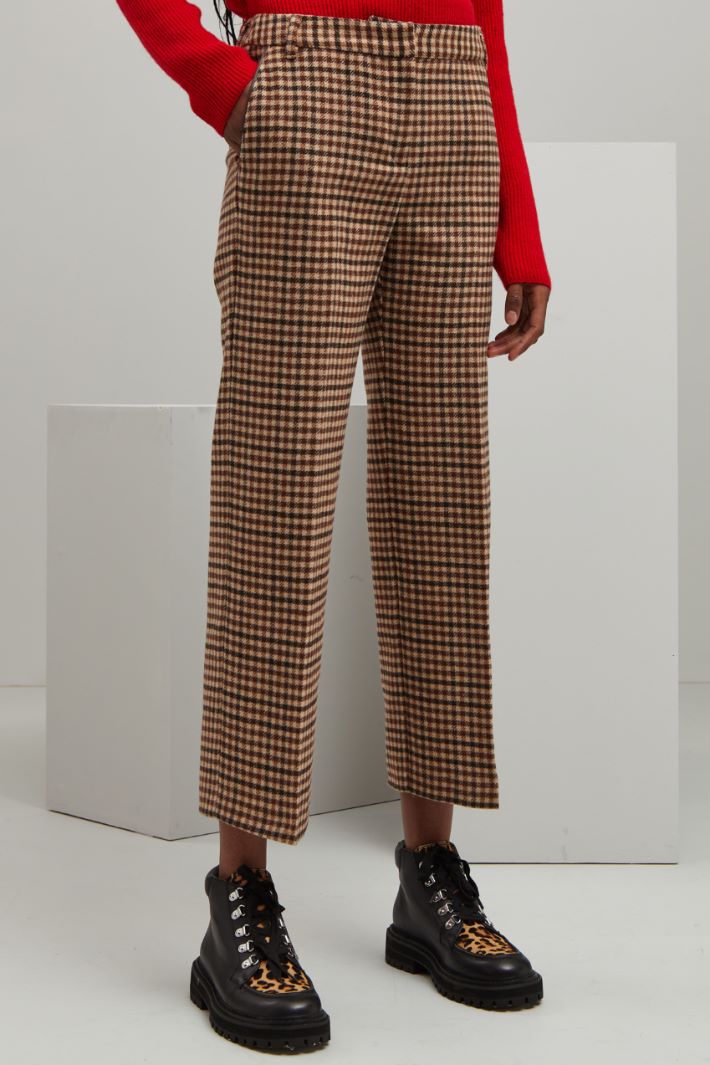 Pantaloni in flanella - NOCCIOLA NERO MARRONE - Fashion Market - 2