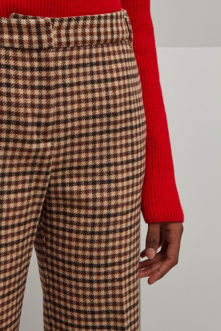 Pantaloni in flanella - NOCCIOLA NERO MARRONE - Fashion Market - 3