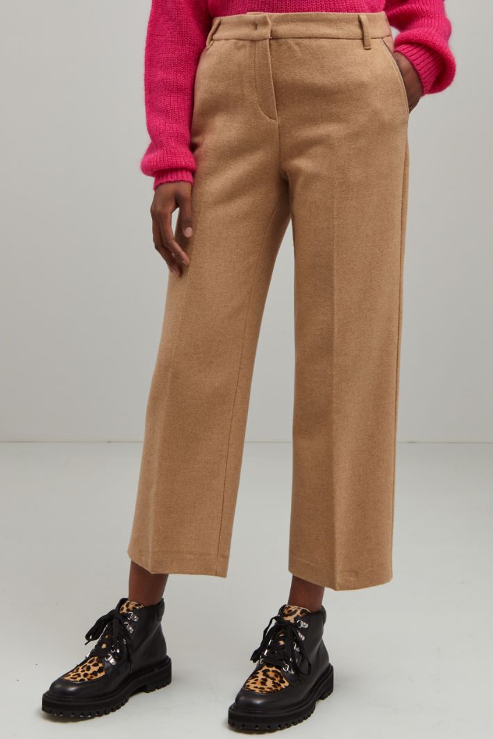 Pantaloni in flanella - CAMMELLO - Fashion Market - 2
