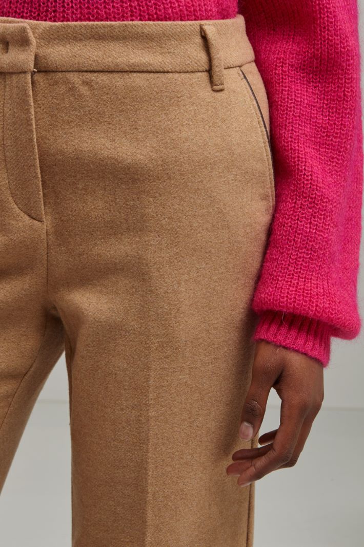 Pantaloni in flanella - CAMMELLO - Fashion Market - 3