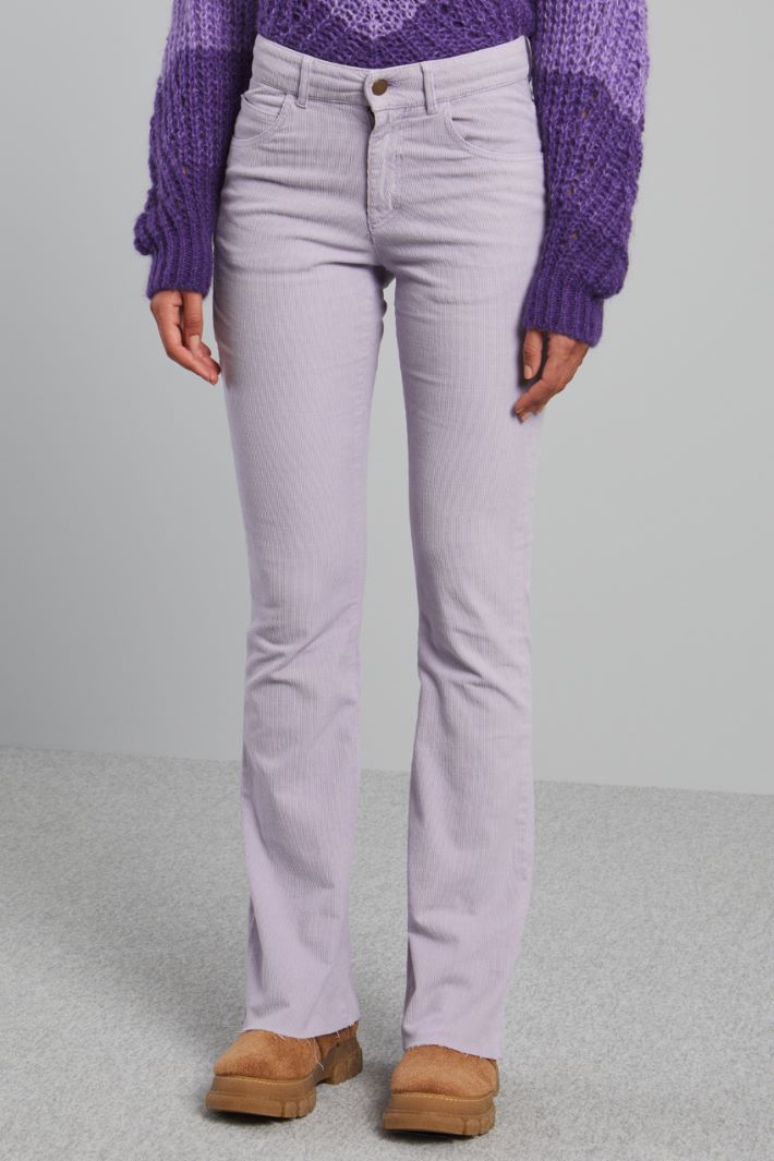 Pantaloni flare in velluto - LILLA - Fashion Market - 2