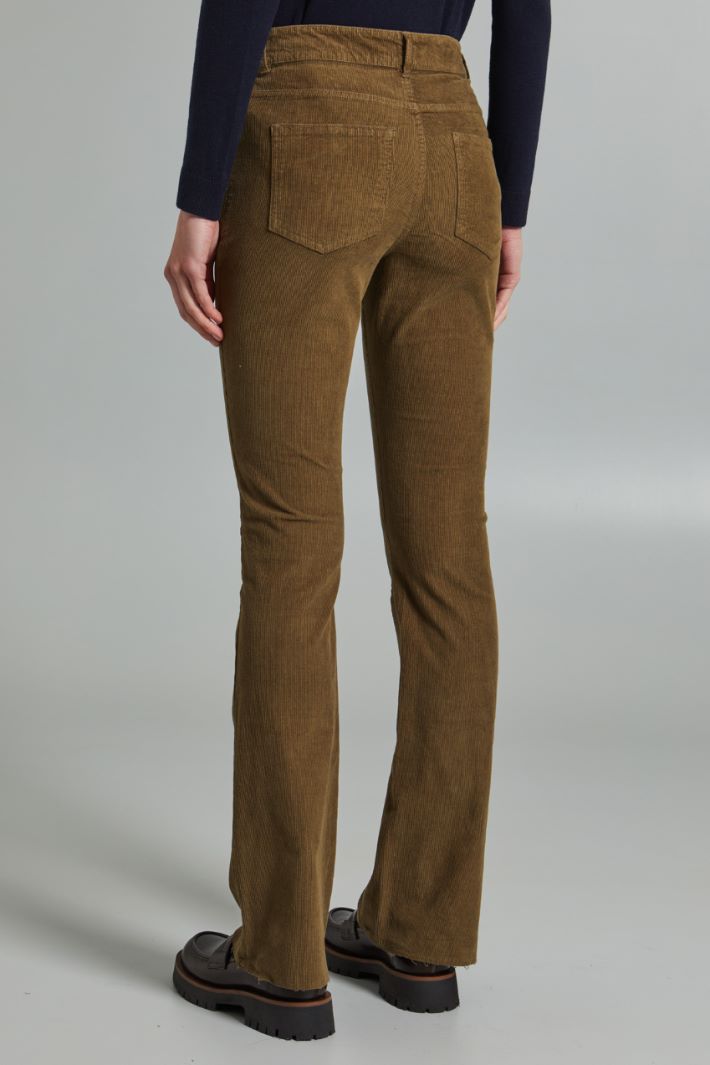 Pantaloni flare in velluto - VERDE KAKI - Fashion Market - 4