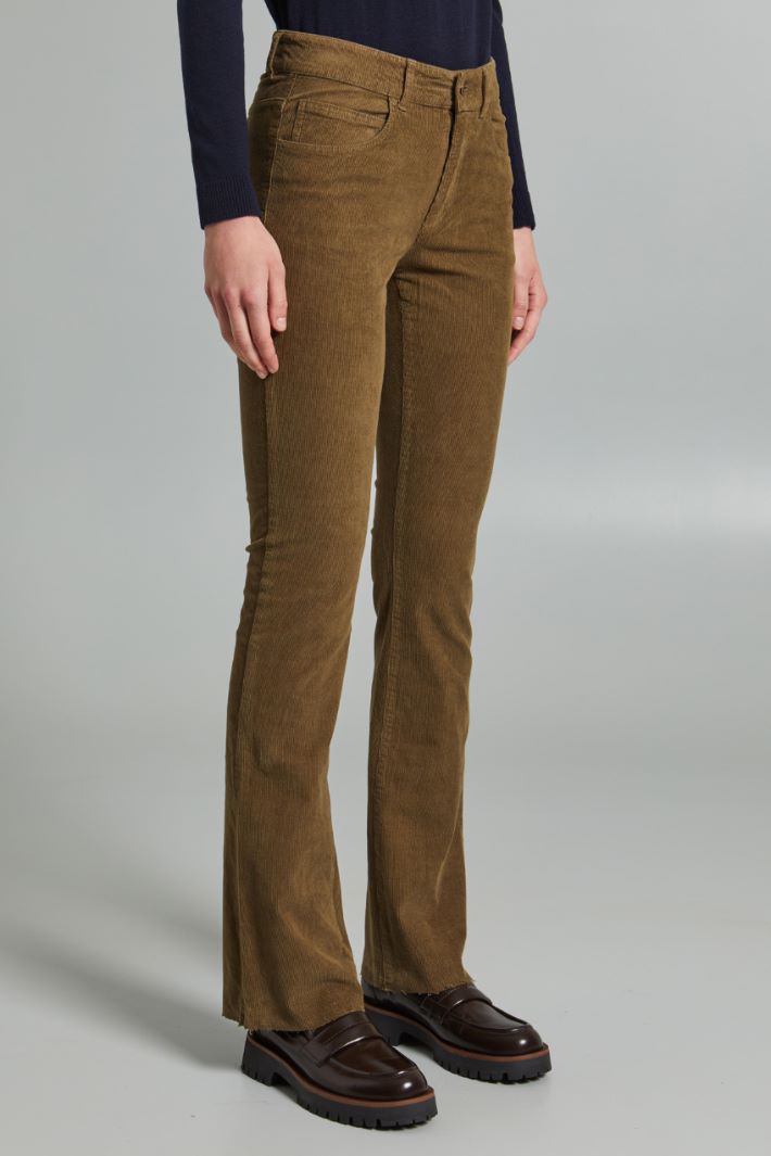 Pantaloni flare in velluto - VERDE KAKI - Fashion Market - 2