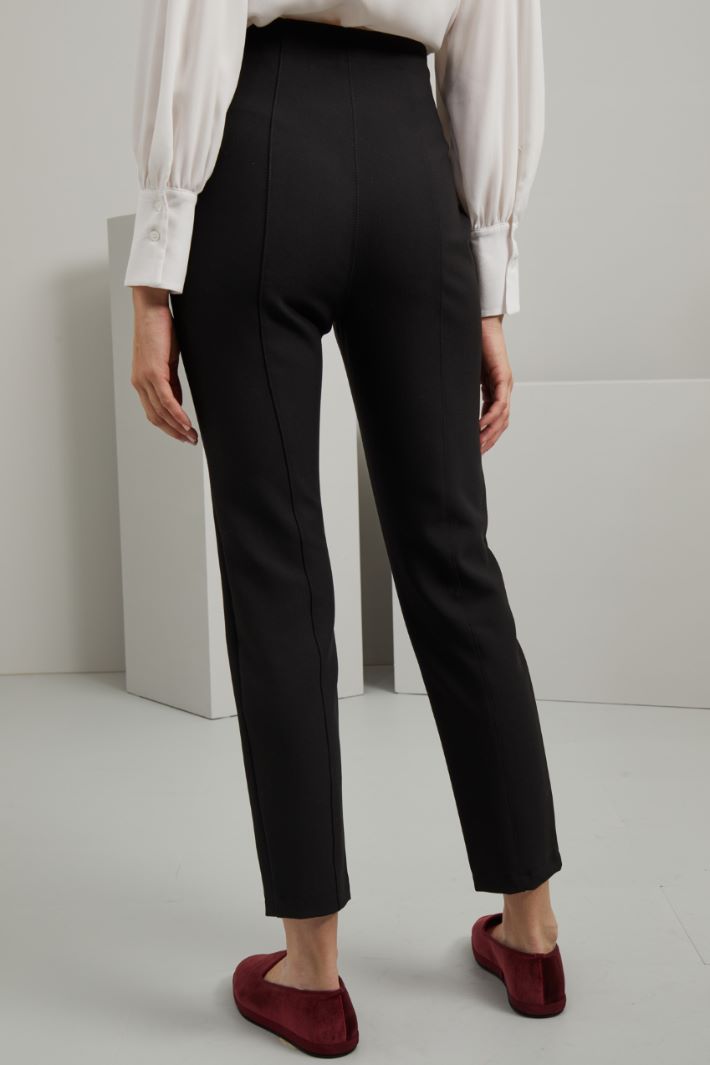 Pantaloni a sigaretta stretch - NERO - Fashion Market - 4