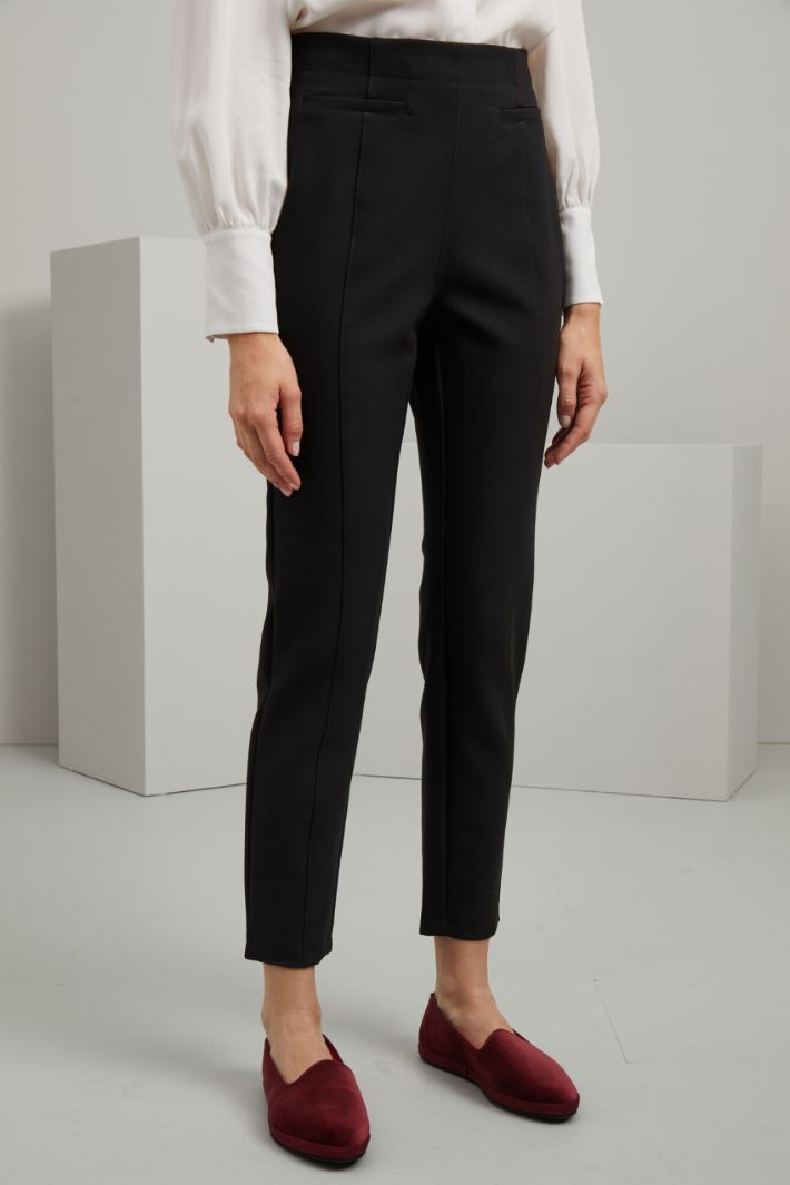 Pantaloni a sigaretta stretch - NERO - Fashion Market - 2