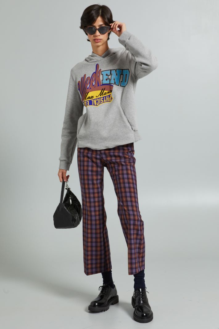 Pantaloni in tela tinto filo - VIOLA GIALLO - Fashion Market
