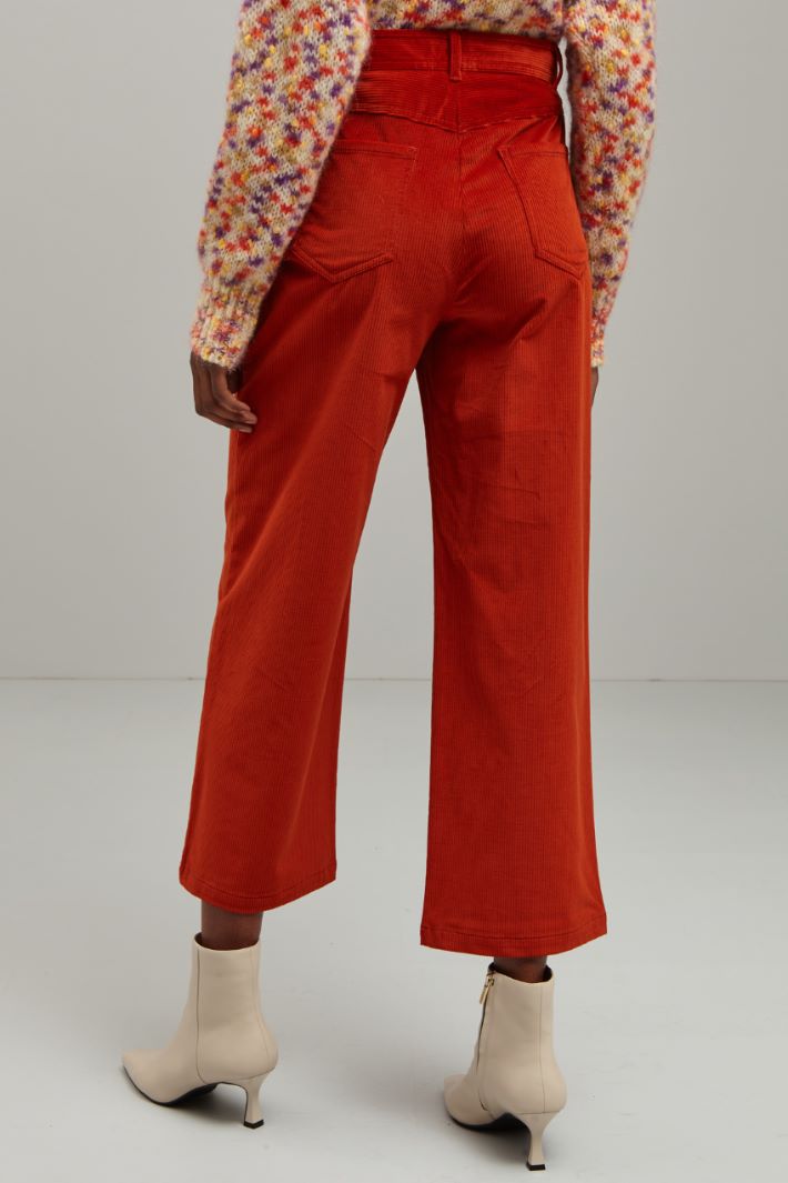 Pantaloni a palazzo in velluto - RUGGINE - Fashion Market - 4