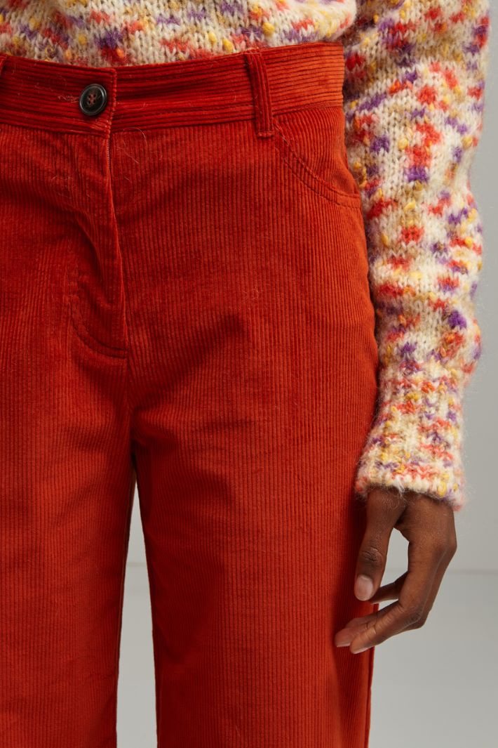 Pantaloni a palazzo in velluto - RUGGINE - Fashion Market - 3