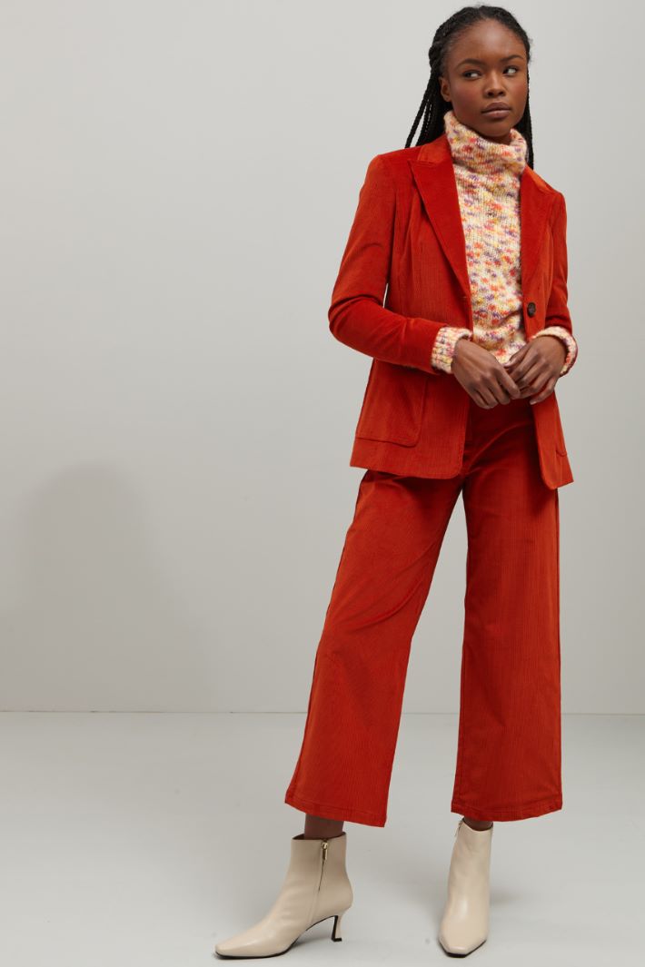 Pantaloni a palazzo in velluto - RUGGINE - Fashion Market