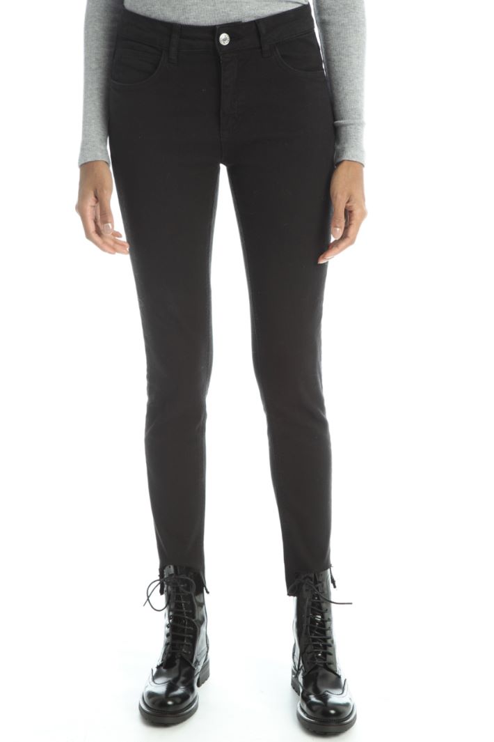 Pantaloni skinny in drill - NERO - Fashion Market - 5