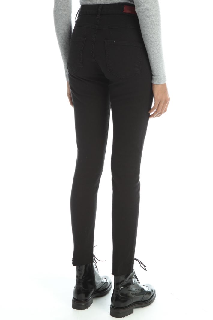 Pantaloni skinny in drill - NERO - Fashion Market - 4