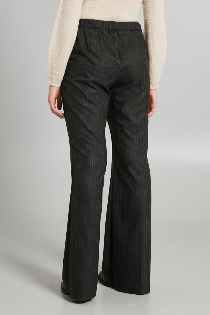 Pantaloni in gabardina gessata - ANTRACITE CAMMELLO - Fashion Market - 4