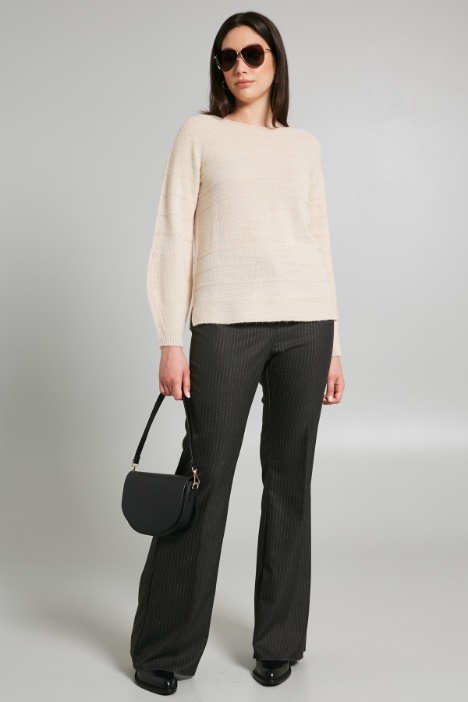 Pantaloni in gabardina gessata - Fashion Market