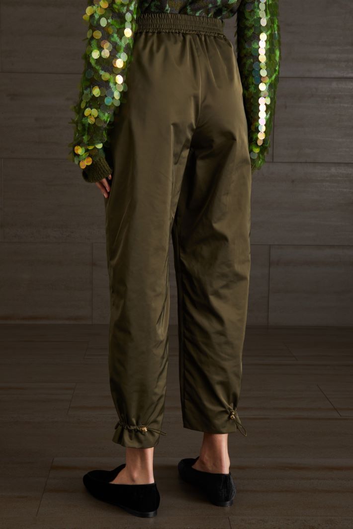 Pantaloni in taffetà - VERDE KAKI - Fashion Market - 4